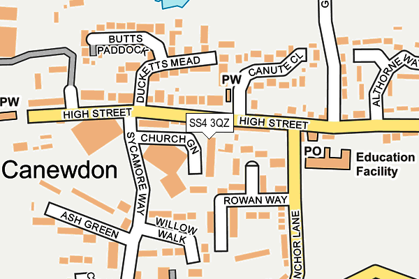 SS4 3QZ map - OS OpenMap – Local (Ordnance Survey) SS4 3QZ map - OS OpenMap – Local (Ordnance Survey)