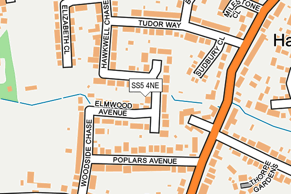 SS5 4NE map - OS OpenMap – Local (Ordnance Survey) SS5 4NE map - OS OpenMap – Local (Ordnance Survey)