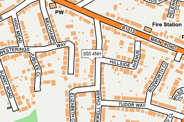 SS5 4NH map - OS OpenMap – Local (Ordnance Survey) SS5 4NH map - OS OpenMap – Local (Ordnance Survey)