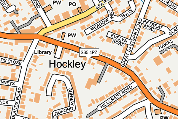 SS5 4PZ map - OS OpenMap – Local (Ordnance Survey) SS5 4PZ map - OS OpenMap – Local (Ordnance Survey)