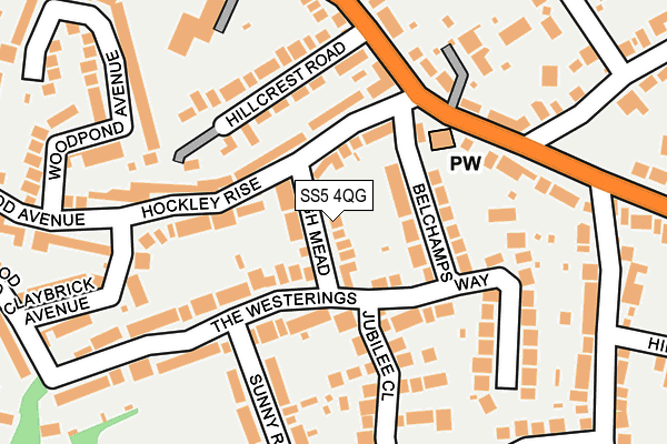 SS5 4QG map - OS OpenMap – Local (Ordnance Survey) SS5 4QG map - OS OpenMap – Local (Ordnance Survey)