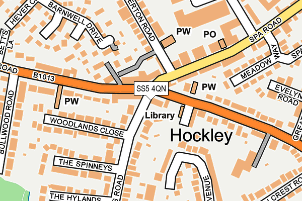 SS5 4QN map - OS OpenMap – Local (Ordnance Survey) SS5 4QN map - OS OpenMap – Local (Ordnance Survey)