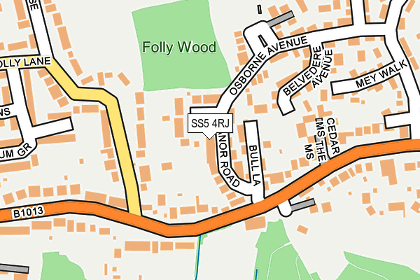 SS5 4RJ map - OS OpenMap – Local (Ordnance Survey) SS5 4RJ map - OS OpenMap – Local (Ordnance Survey)