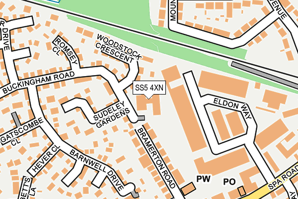 SS5 4XN map - OS OpenMap – Local (Ordnance Survey) SS5 4XN map - OS OpenMap – Local (Ordnance Survey)