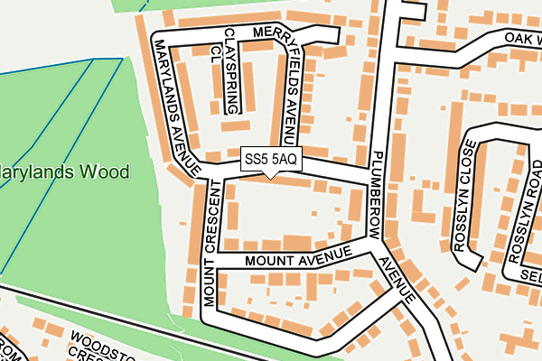 SS5 5AQ map - OS OpenMap – Local (Ordnance Survey) SS5 5AQ map - OS OpenMap – Local (Ordnance Survey)