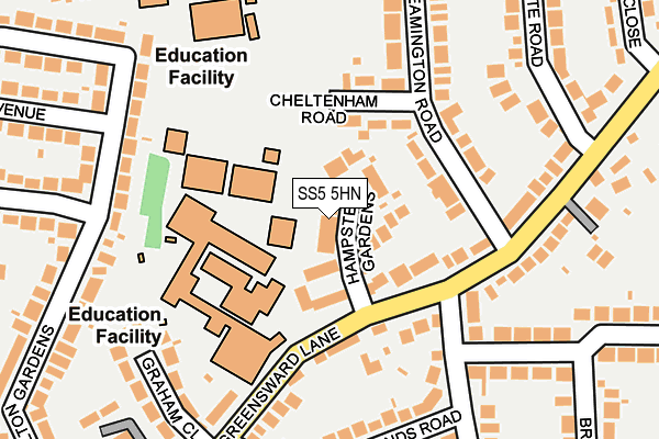 SS5 5HN map - OS OpenMap – Local (Ordnance Survey) SS5 5HN map - OS OpenMap – Local (Ordnance Survey)