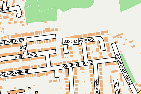 SS5 5HZ map - OS OpenMap – Local (Ordnance Survey) SS5 5HZ map - OS OpenMap – Local (Ordnance Survey)