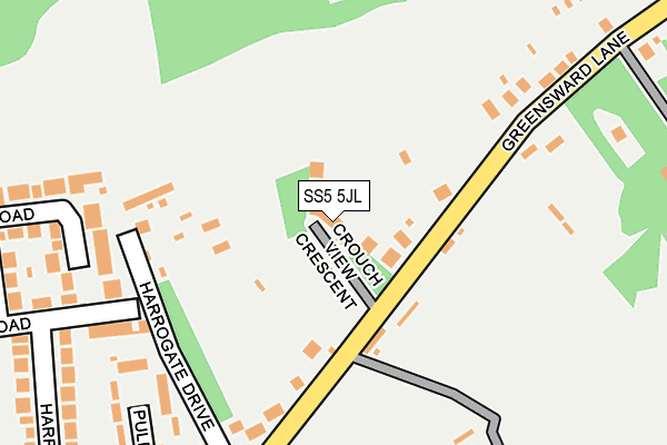SS5 5JL map - OS OpenMap – Local (Ordnance Survey) SS5 5JL map - OS OpenMap – Local (Ordnance Survey)