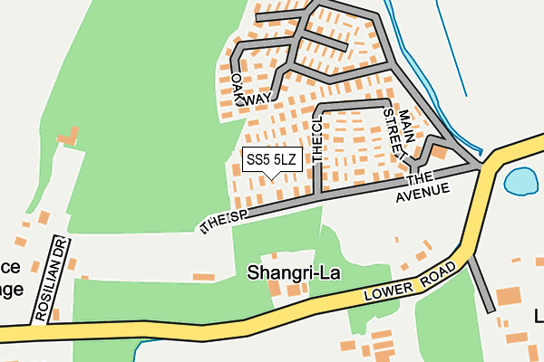 SS5 5LZ map - OS OpenMap – Local (Ordnance Survey)