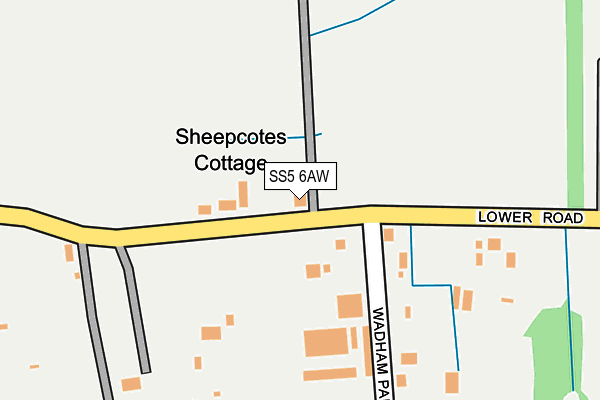 SS5 6AW map - OS OpenMap – Local (Ordnance Survey) SS5 6AW map - OS OpenMap – Local (Ordnance Survey)