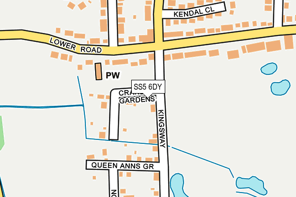 SS5 6DY map - OS OpenMap – Local (Ordnance Survey) SS5 6DY map - OS OpenMap – Local (Ordnance Survey)