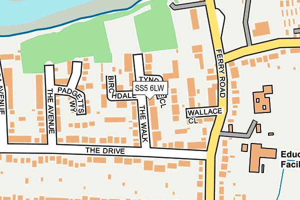 SS5 6LW map - OS OpenMap – Local (Ordnance Survey) SS5 6LW map - OS OpenMap – Local (Ordnance Survey)