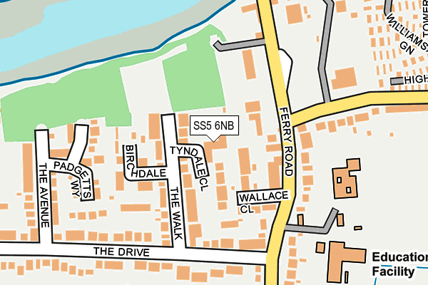 SS5 6NB map - OS OpenMap – Local (Ordnance Survey) SS5 6NB map - OS OpenMap – Local (Ordnance Survey)