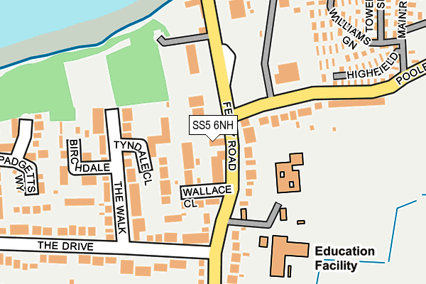 SS5 6NH map - OS OpenMap – Local (Ordnance Survey) SS5 6NH map - OS OpenMap – Local (Ordnance Survey)