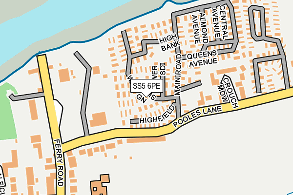 SS5 6PE map - OS OpenMap – Local (Ordnance Survey) SS5 6PE map - OS OpenMap – Local (Ordnance Survey)