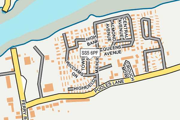 SS5 6PF map - OS OpenMap – Local (Ordnance Survey) SS5 6PF map - OS OpenMap – Local (Ordnance Survey)