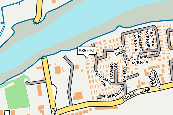 SS5 6PJ map - OS OpenMap – Local (Ordnance Survey) SS5 6PJ map - OS OpenMap – Local (Ordnance Survey)