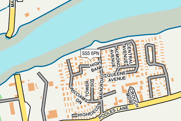 SS5 6PN map - OS OpenMap – Local (Ordnance Survey) SS5 6PN map - OS OpenMap – Local (Ordnance Survey)
