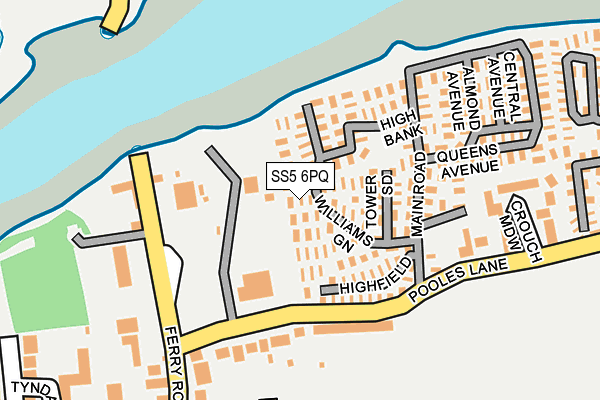 SS5 6PQ map - OS OpenMap – Local (Ordnance Survey) SS5 6PQ map - OS OpenMap – Local (Ordnance Survey)