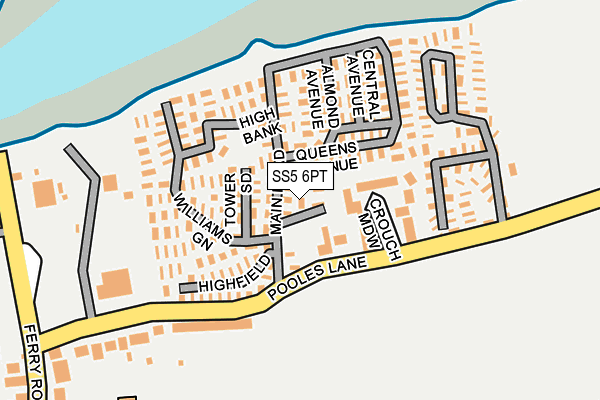 SS5 6PT map - OS OpenMap – Local (Ordnance Survey)