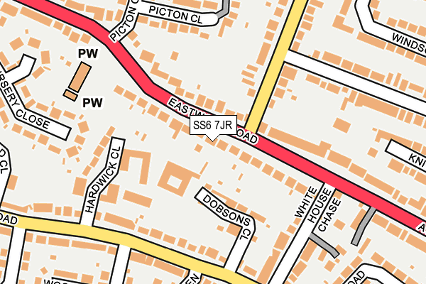 SS6 7JR map - OS OpenMap – Local (Ordnance Survey) SS6 7JR map - OS OpenMap – Local (Ordnance Survey)
