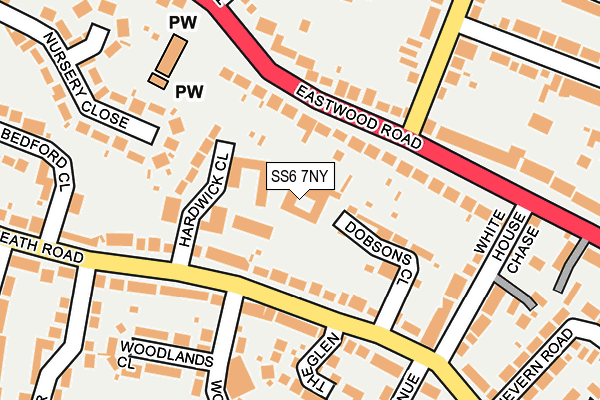 SS6 7NY map - OS OpenMap – Local (Ordnance Survey) SS6 7NY map - OS OpenMap – Local (Ordnance Survey)