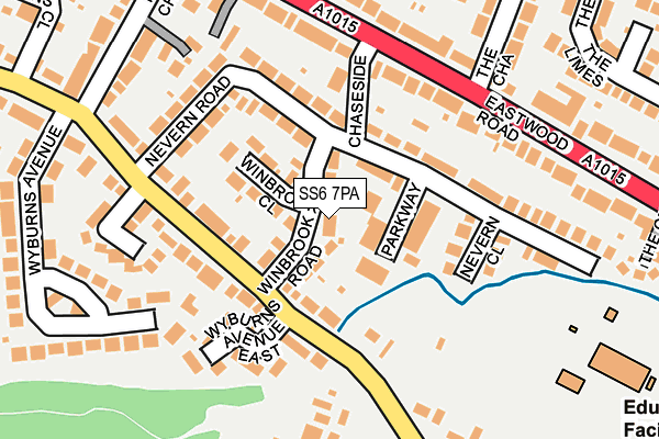 SS6 7PA map - OS OpenMap – Local (Ordnance Survey) SS6 7PA map - OS OpenMap – Local (Ordnance Survey)