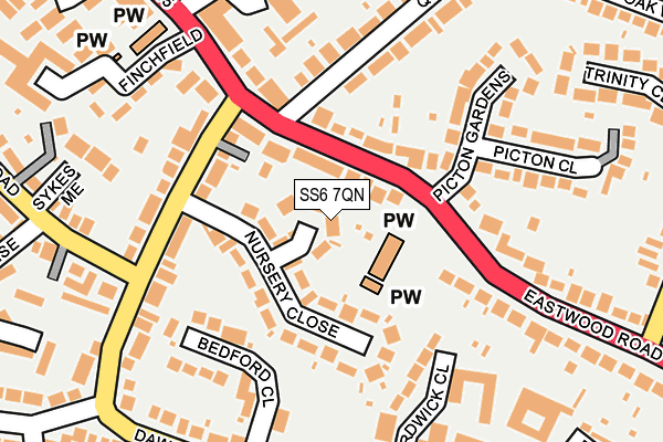 SS6 7QN map - OS OpenMap – Local (Ordnance Survey) SS6 7QN map - OS OpenMap – Local (Ordnance Survey)