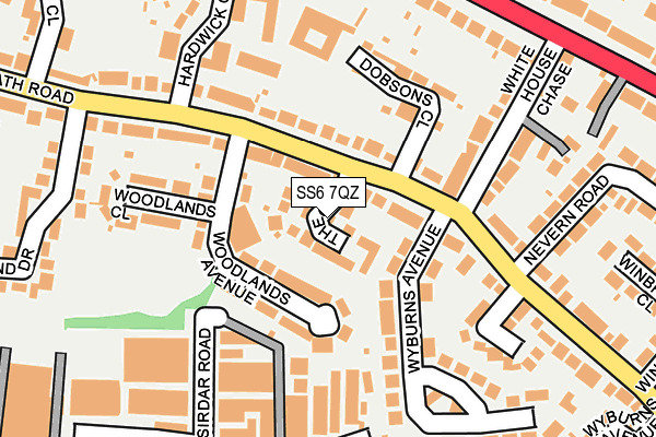 SS6 7QZ map - OS OpenMap – Local (Ordnance Survey) SS6 7QZ map - OS OpenMap – Local (Ordnance Survey)