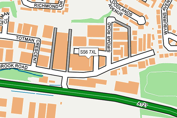 SS6 7XL map - OS OpenMap – Local (Ordnance Survey) SS6 7XL map - OS OpenMap – Local (Ordnance Survey)