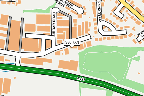 SS6 7XN map - OS OpenMap – Local (Ordnance Survey) SS6 7XN map - OS OpenMap – Local (Ordnance Survey)