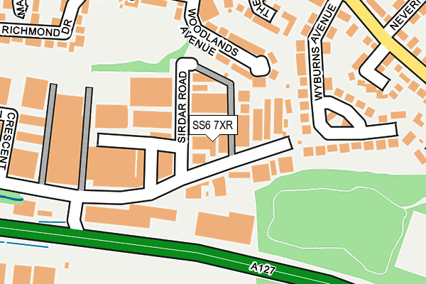 SS6 7XR map - OS OpenMap – Local (Ordnance Survey) SS6 7XR map - OS OpenMap – Local (Ordnance Survey)