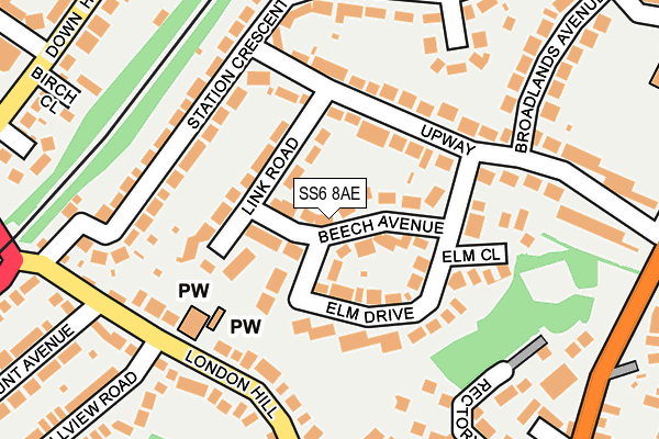 SS6 8AE map - OS OpenMap – Local (Ordnance Survey) SS6 8AE map - OS OpenMap – Local (Ordnance Survey)