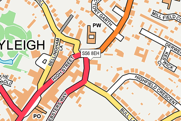 SS6 8EH map - OS OpenMap – Local (Ordnance Survey) SS6 8EH map - OS OpenMap – Local (Ordnance Survey)