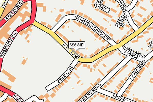 SS6 8JE map - OS OpenMap – Local (Ordnance Survey) SS6 8JE map - OS OpenMap – Local (Ordnance Survey)