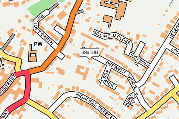 SS6 8JH map - OS OpenMap – Local (Ordnance Survey) SS6 8JH map - OS OpenMap – Local (Ordnance Survey)