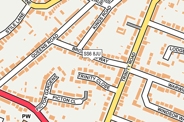 SS6 8JU map - OS OpenMap – Local (Ordnance Survey) SS6 8JU map - OS OpenMap – Local (Ordnance Survey)
