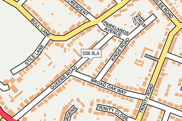 SS6 8LA map - OS OpenMap – Local (Ordnance Survey) SS6 8LA map - OS OpenMap – Local (Ordnance Survey)