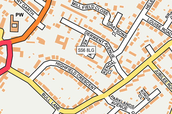 SS6 8LG map - OS OpenMap – Local (Ordnance Survey) SS6 8LG map - OS OpenMap – Local (Ordnance Survey)