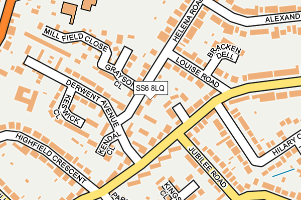 SS6 8LQ map - OS OpenMap – Local (Ordnance Survey)