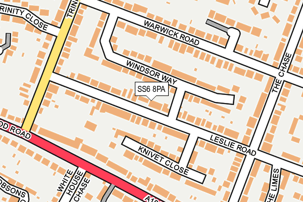 SS6 8PA map - OS OpenMap – Local (Ordnance Survey) SS6 8PA map - OS OpenMap – Local (Ordnance Survey)