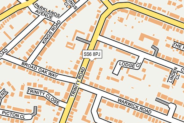 SS6 8PJ map - OS OpenMap – Local (Ordnance Survey) SS6 8PJ map - OS OpenMap – Local (Ordnance Survey)