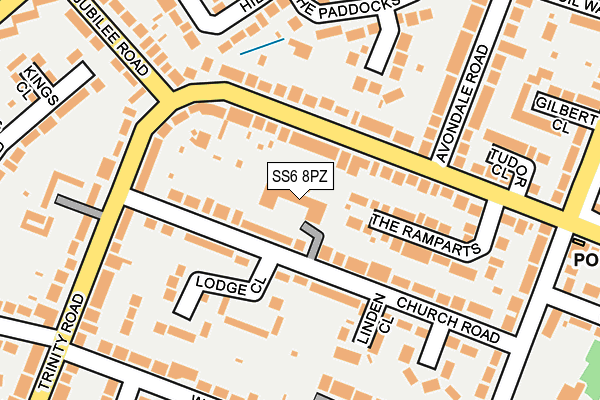 SS6 8PZ map - OS OpenMap – Local (Ordnance Survey) SS6 8PZ map - OS OpenMap – Local (Ordnance Survey)
