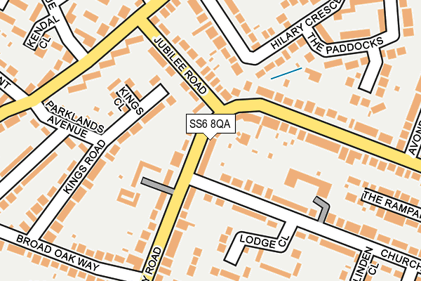 SS6 8QA map - OS OpenMap – Local (Ordnance Survey) SS6 8QA map - OS OpenMap – Local (Ordnance Survey)
