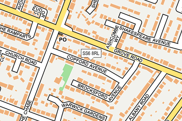 SS6 8RL map - OS OpenMap – Local (Ordnance Survey) SS6 8RL map - OS OpenMap – Local (Ordnance Survey)