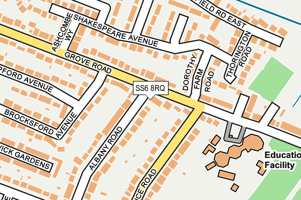 SS6 8RQ map - OS OpenMap – Local (Ordnance Survey) SS6 8RQ map - OS OpenMap – Local (Ordnance Survey)