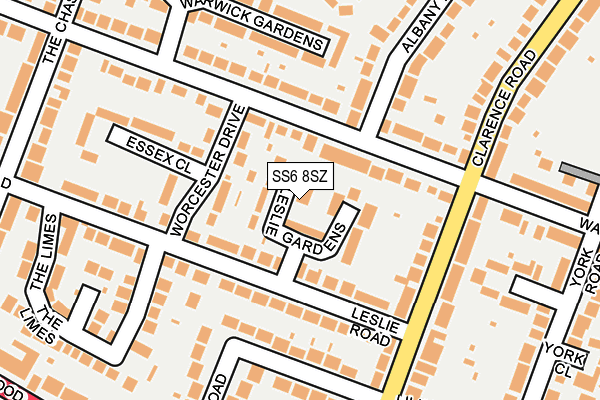 SS6 8SZ map - OS OpenMap – Local (Ordnance Survey) SS6 8SZ map - OS OpenMap – Local (Ordnance Survey)