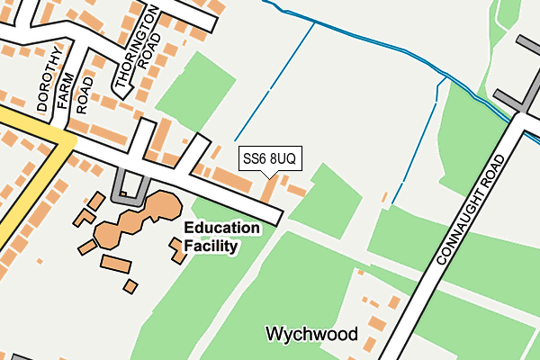 SS6 8UQ map - OS OpenMap – Local (Ordnance Survey)