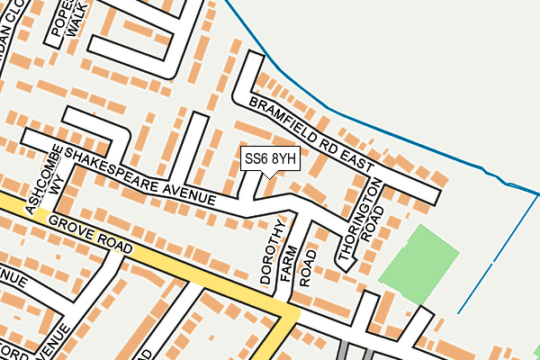 SS6 8YH map - OS OpenMap – Local (Ordnance Survey) SS6 8YH map - OS OpenMap – Local (Ordnance Survey)