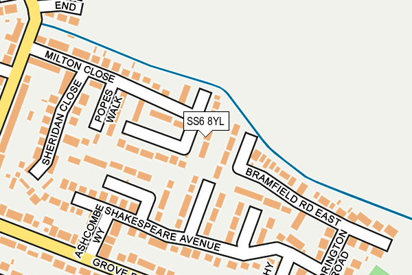 SS6 8YL map - OS OpenMap – Local (Ordnance Survey) SS6 8YL map - OS OpenMap – Local (Ordnance Survey)